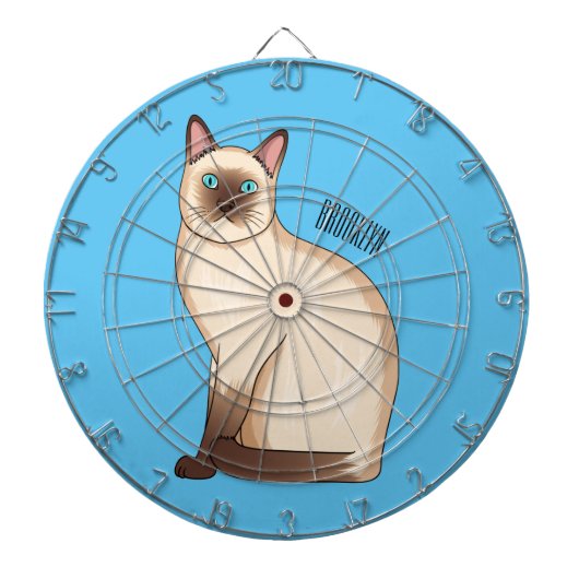 Siamese cat cartoon illustration dartbord (Voorkant)