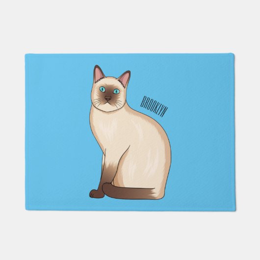 Siamese cat cartoon illustration  deurmat (Voorkant)