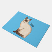 Siamese cat cartoon illustration  deurmat (Schuin)