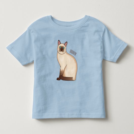 Siamese cat cartoon illustration kinder shirts (Voorkant)