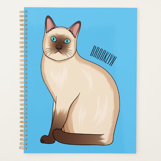 Siamese cat cartoon illustration planner (Voorkant)