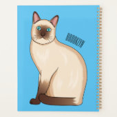 Siamese cat cartoon illustration planner (Achterkant)