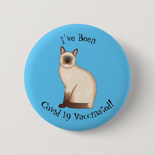 Siamese cat cartoon illustration ronde button 5,7 cm (Voorkant)