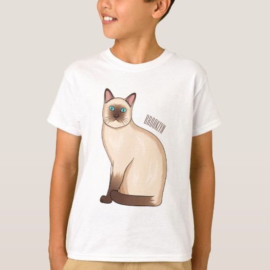 Siamese cat cartoon illustration  t-shirt (Voorkant)