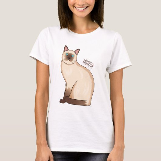 Siamese cat cartoon illustration  t-shirt (Voorkant)