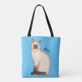Siamese cat cartoon illustration tote bag (Achterkant)