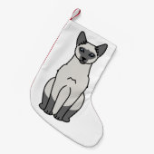Siamese Cat Cartoon Kleine Kerstsok (Voorkant (Hangend))