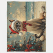 Siamese Cat Christmas  Beach Fleece Deken (Voorkant)