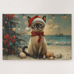 Siamese Cat Christmas  Beach Legpuzzel