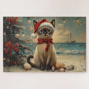Siamese Cat Christmas  Beach Legpuzzel