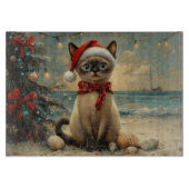 Siamese Cat Christmas  Beach Snijplank (Voorkant)