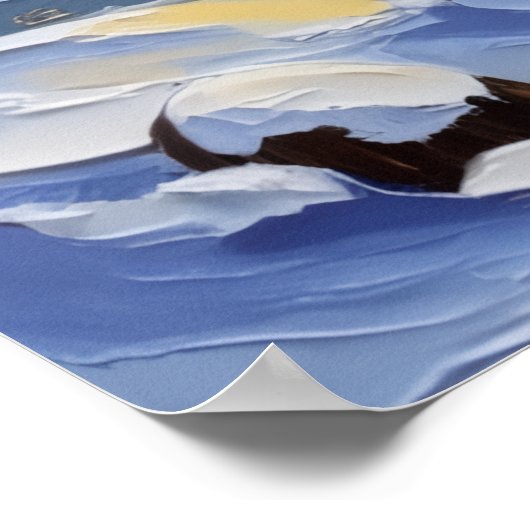 Siamese Cat Christmas Boat Holiday Poster (Hoek)