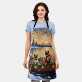 Siamese Cat Christmas Boat Holiday Schort (Gedragen)