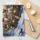 Siamese Cat Christmas Boat Holiday Theedoek (Quarter Fold)