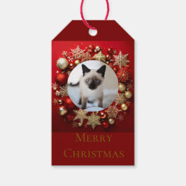 Siamese cat christmas cadeaulabel