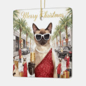 Siamese Cat Christmas Greeting from California Keramisch Ornament (Links)