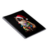 Siamese Cat Christmas Lights Xmas Cat Lover T-Shir Notitieboek (Rechterzijde)