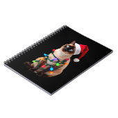 Siamese Cat Christmas Lights Xmas Cat Lover T-Shir Notitieboek (Linkerzijde)