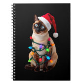 Siamese Cat Christmas Lights Xmas Cat Lover T-Shir Notitieboek (Voorkant)