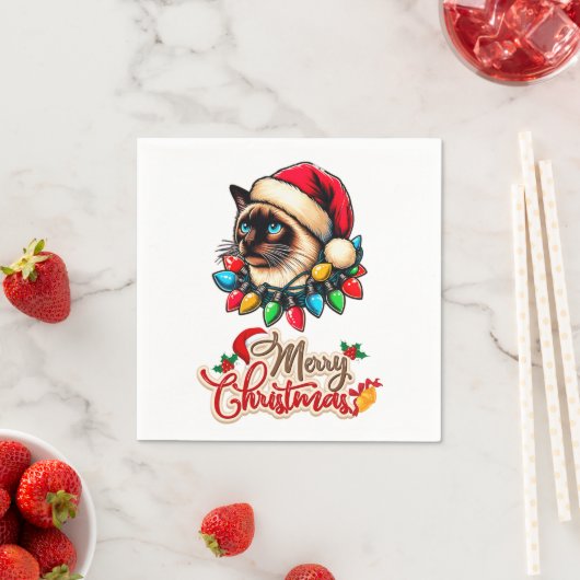 Siamese Cat Christmas Pet Xmas Servet (Insitu)