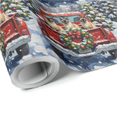 Siamese Cat Christmas Red Truck Holiday Cadeaupapier (Rol Hoek)