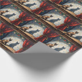 Siamese Cat Christmas Shadow Puppet Art Cadeaupapier (Hoek)