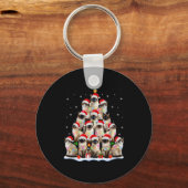 Siamese Cat Christmas Tree Lights Xmas Catmas Cat  Sleutelhanger (Voorkant)
