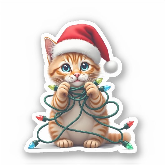 Siamese Cat Christmas V-Neck (1) Sticker (Voorkant)
