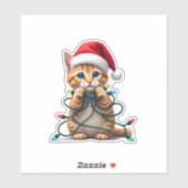 Siamese Cat Christmas V-Neck (1) Sticker (Vel)