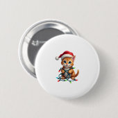 Siamese Cat Christmas V-Neck (3) Ronde Button 5,7 Cm (Voorkant /achterkant)