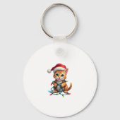 Siamese Cat Christmas V-Neck (3) Sleutelhanger (Voorkant)