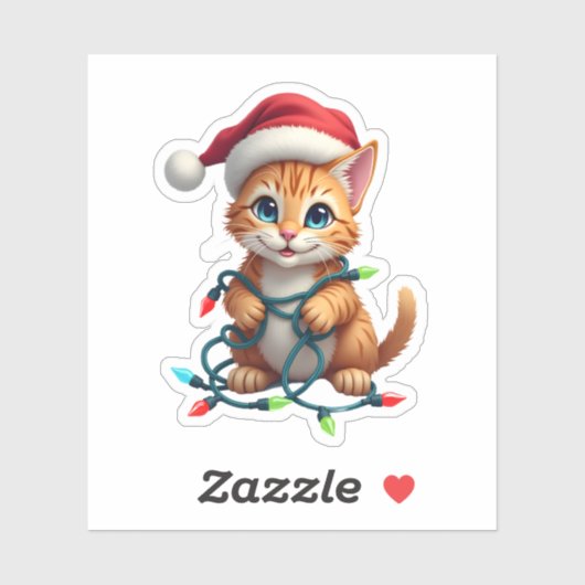 Siamese Cat Christmas V-Neck (3) Sticker (Vel)