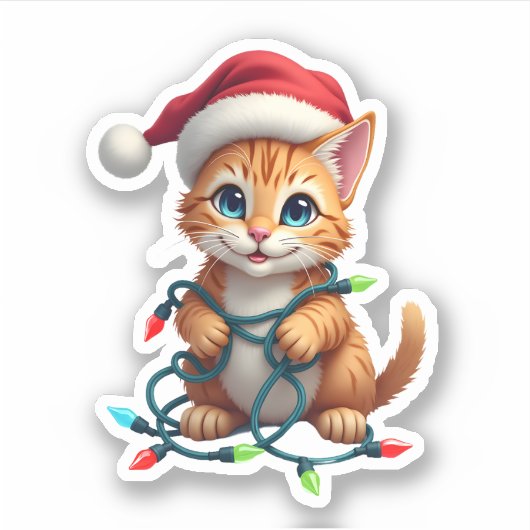 Siamese Cat Christmas V-Neck (3) Sticker (Voorkant)