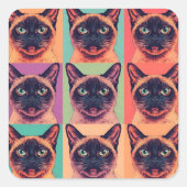 Siamese cat christmas vierkante sticker (Voorkant)