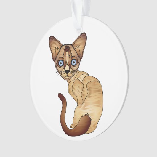 Siamese Cat Circle Ornament (voorkant)