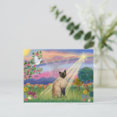 Siamese Cat - Cloud Angel Briefkaart (Staand voorkant)