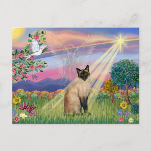 Siamese Cat - Cloud Angel Briefkaart (Voorkant)