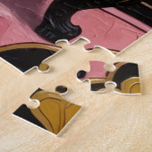 Siamese Cat Couple Art Deco Valentine's Day Legpuzzel (Zijkant)