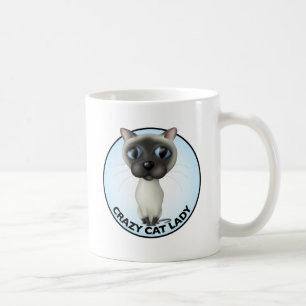 Siamese Cat - Crazy Cat Lady Koffiemok