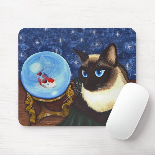Siamese cat crystal ball koi Fortune Art Mousepad Muismat (Met muis)