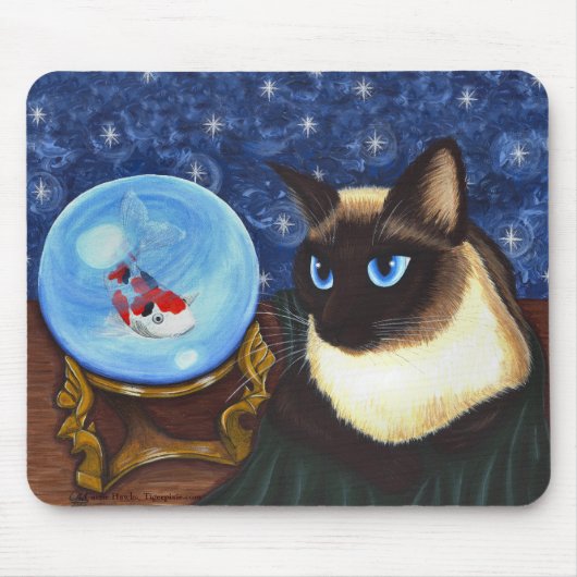 Siamese cat crystal ball koi Fortune Art Mousepad Muismat (Voorkant)
