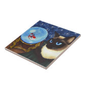 Siamese cat crystal ball Koi Fortune Fantasy Tile Tegeltje (Zijkant)