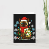 Siamese Cat Cute Cat Lover Cat Xmas Holiday Santa  Kaart (Voorkant)
