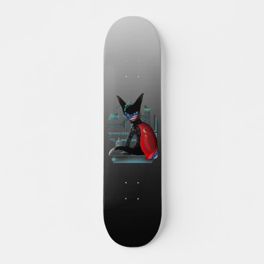 Siamese Cat Cyberpunk Ninja Skateboard (Voorkant)
