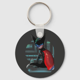 Siamese Cat Cyberpunk Ninja Sleutelhanger