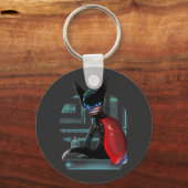 Siamese Cat Cyberpunk Ninja Sleutelhanger (Voorkant)