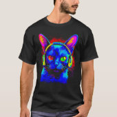 Siamese Cat DJ Music T-shirt (Voorkant)