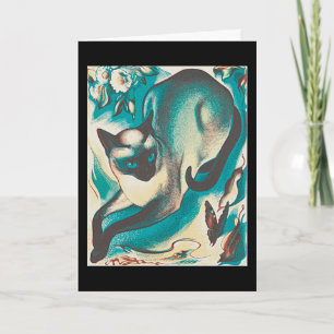 Siamese Cat, door Agnes Parker; Kaart