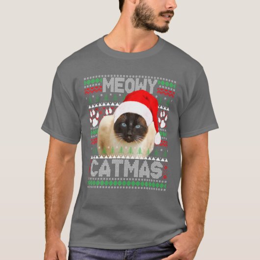 Siamese Cat Drawing Funny Gift T-shirt (Voorkant)