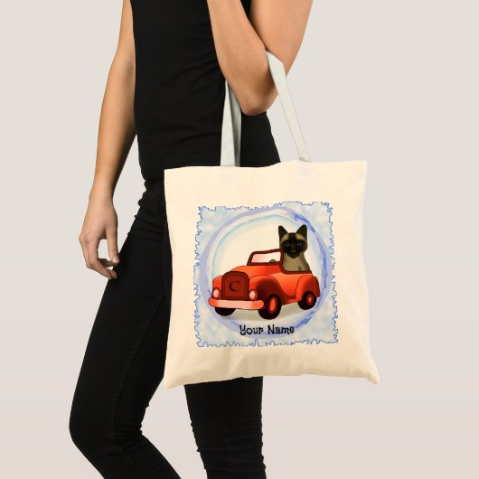 Siamese Cat Driving Car  Tote Bag (Voorkant (product))